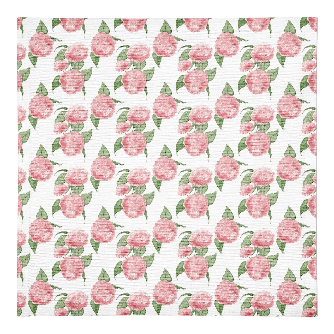 Pink Hydrangea Pattern 10" x 10" Cotton Twill Napkin
